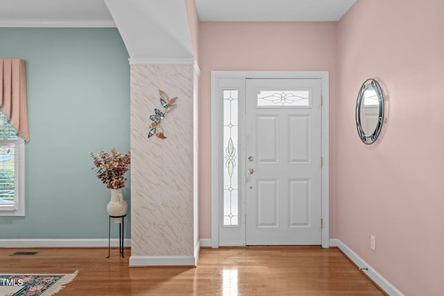 foyer entrance featuring light hardwood / wood-style flooring