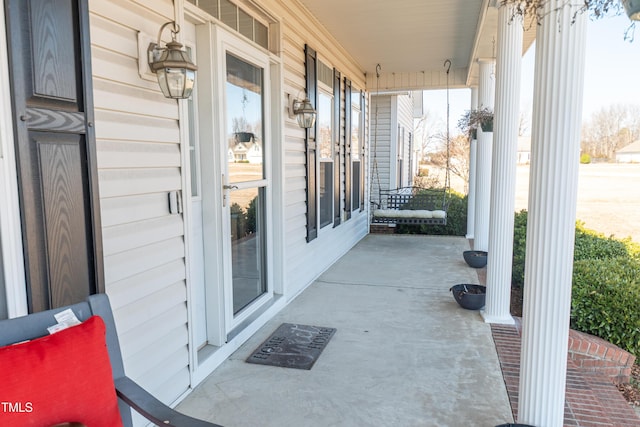 view of patio featuring covered porch