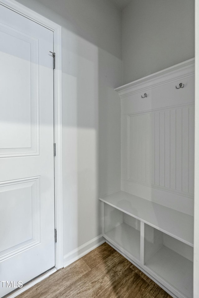 mudroom featuring hardwood / wood-style floors