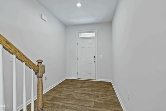 foyer with dark wood-type flooring