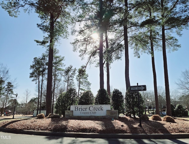 view of community sign