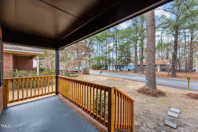 deck with a porch