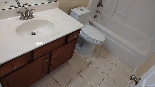 3922 Tasha Dr, Hope Mills, NC 28348 - full bathroom with tile patterned floors, toilet, bathing tub / shower combination, and vanity