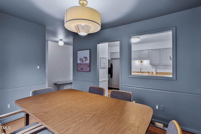 dining room with sink