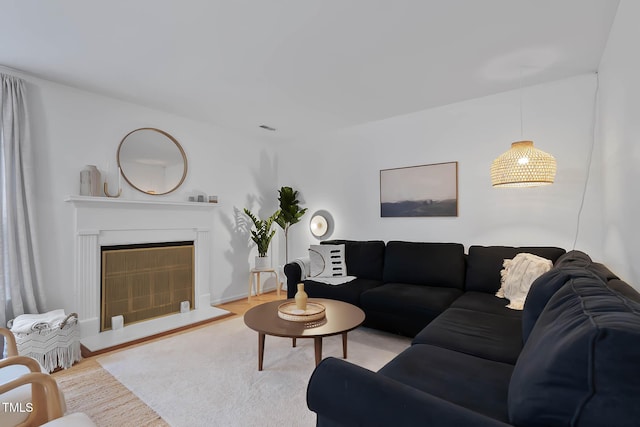 living room featuring light hardwood / wood-style flooring