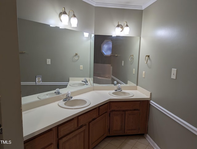 bathroom featuring vanity and tile patterned floors