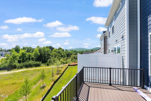 balcony with a mountain view