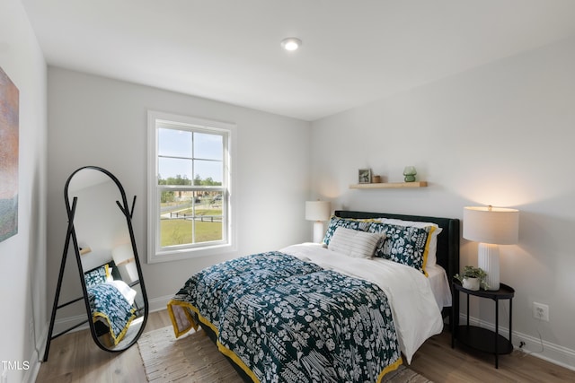 bedroom featuring wood-type flooring