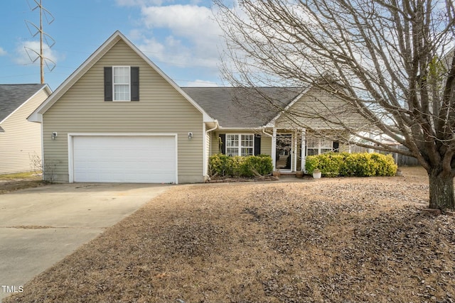 view of front of home with a garage