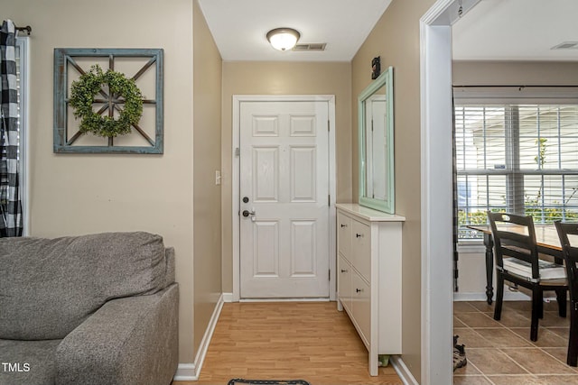 entryway featuring light wood-type flooring