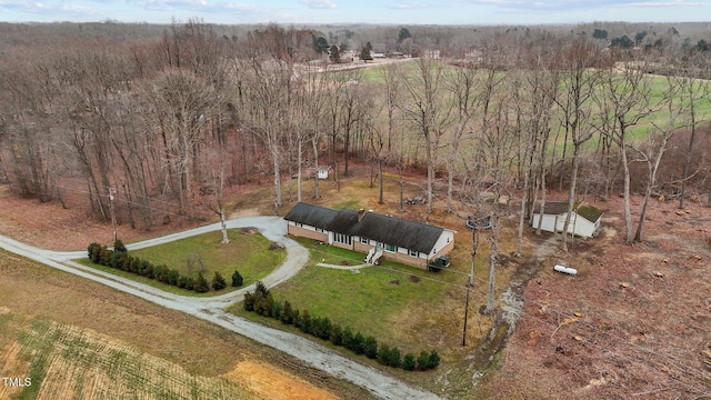 drone / aerial view with a rural view