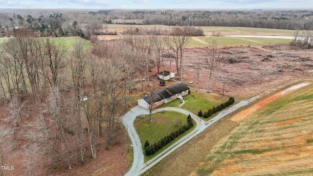 drone / aerial view featuring a rural view