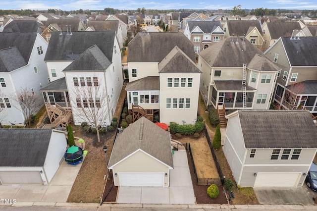 bird's eye view with a residential view