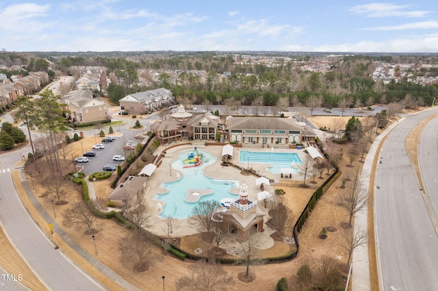 aerial view with a residential view