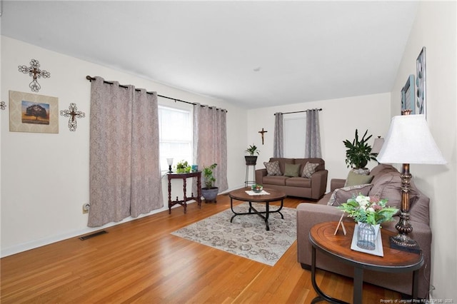 living room featuring hardwood / wood-style flooring