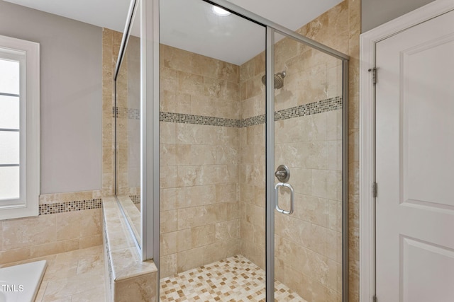 bathroom with walk in shower