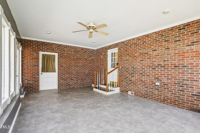 unfurnished sunroom with visible vents