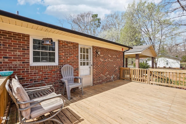 view of wooden deck