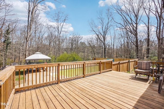 deck with a gazebo