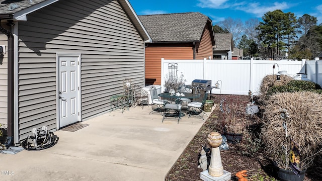 view of patio / terrace with fence and area for grilling