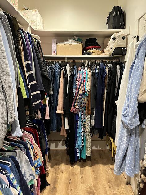 spacious closet featuring wood finished floors