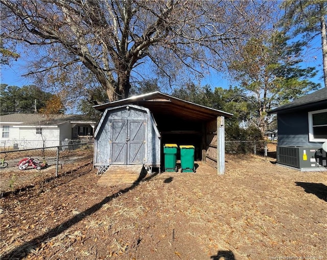 view of outdoor structure with central air condition unit