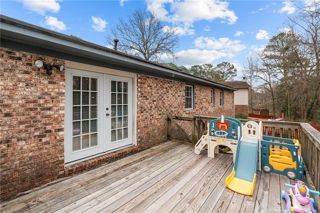 deck with french doors