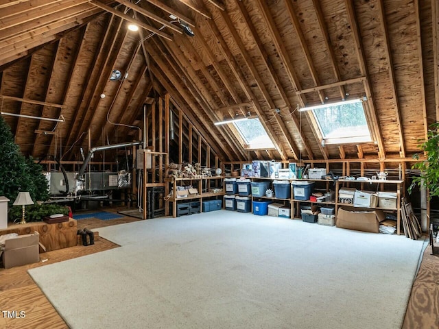 view of unfinished attic