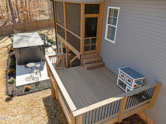 wooden deck with fence