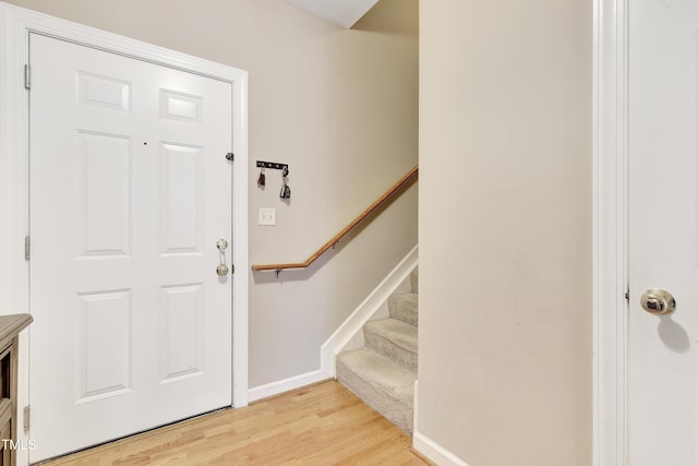 foyer featuring light hardwood / wood-style floors