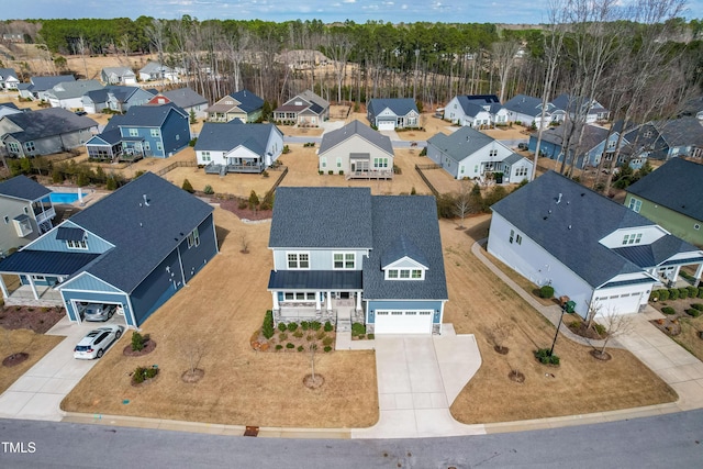 drone / aerial view featuring a residential view