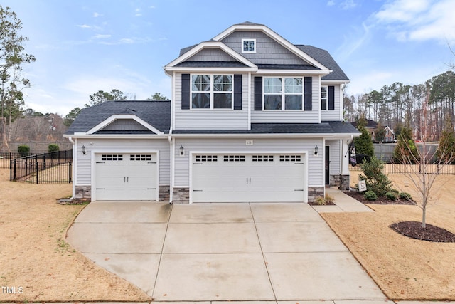 craftsman-style house with a garage