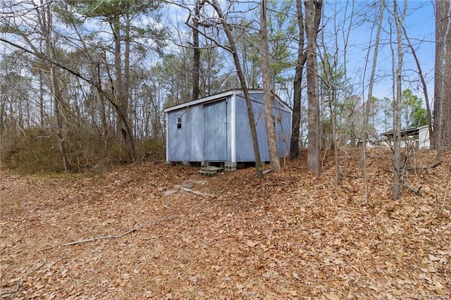 view of shed