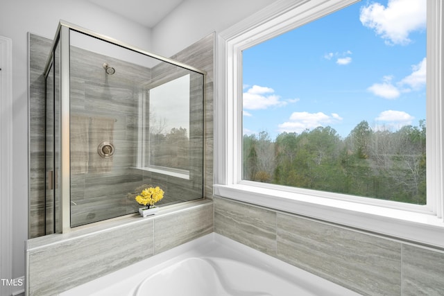 bathroom featuring a washtub