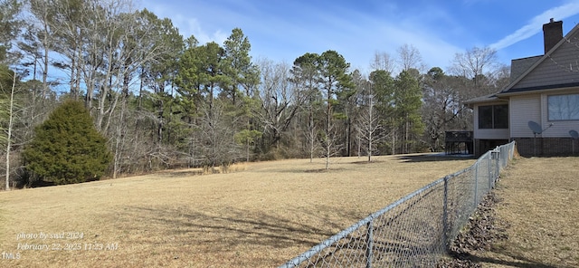 view of yard featuring fence