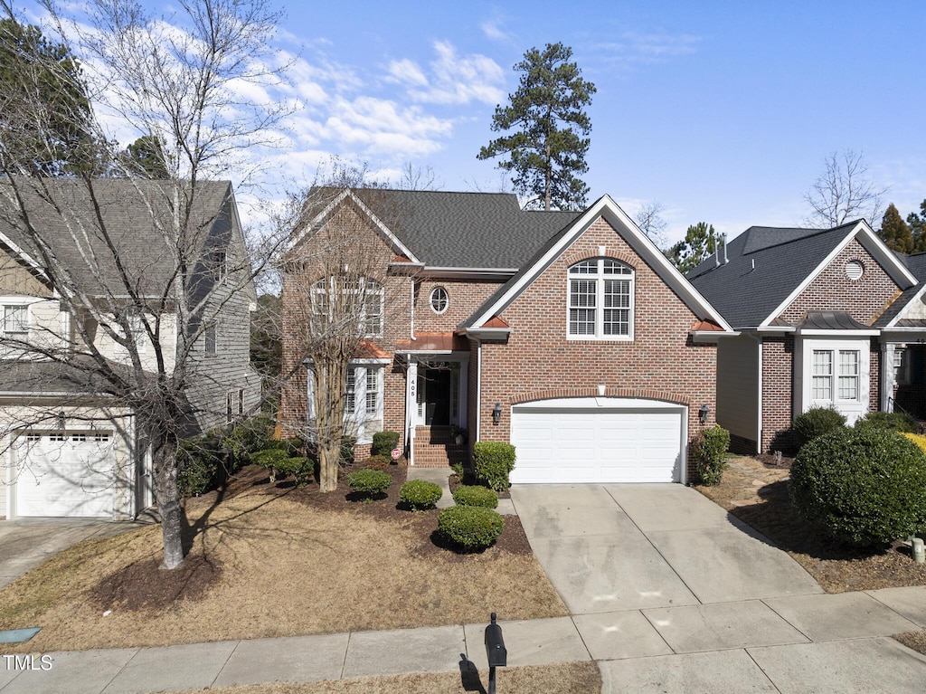 front of property with a garage