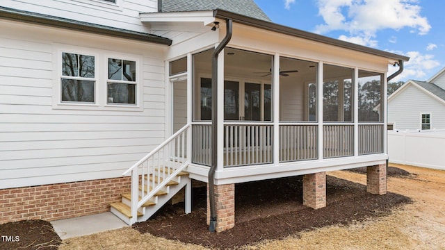 exterior space with a sunroom