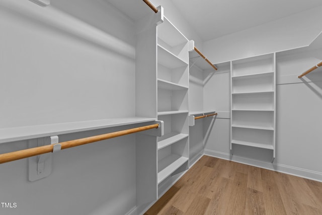 spacious closet with light wood-type flooring