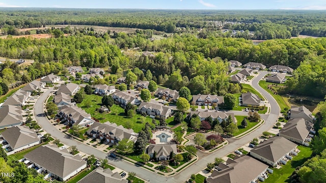 aerial view with a residential view and a forest view