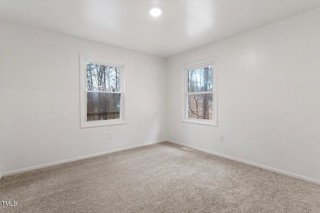 carpeted spare room with a wealth of natural light