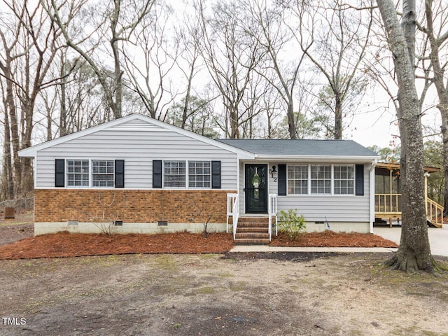 view of single story home