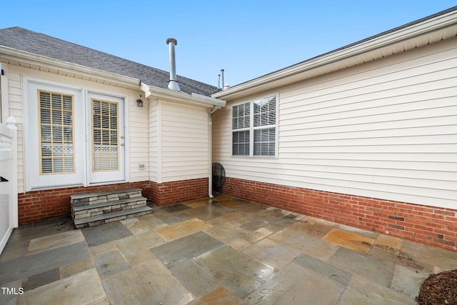 view of patio featuring entry steps