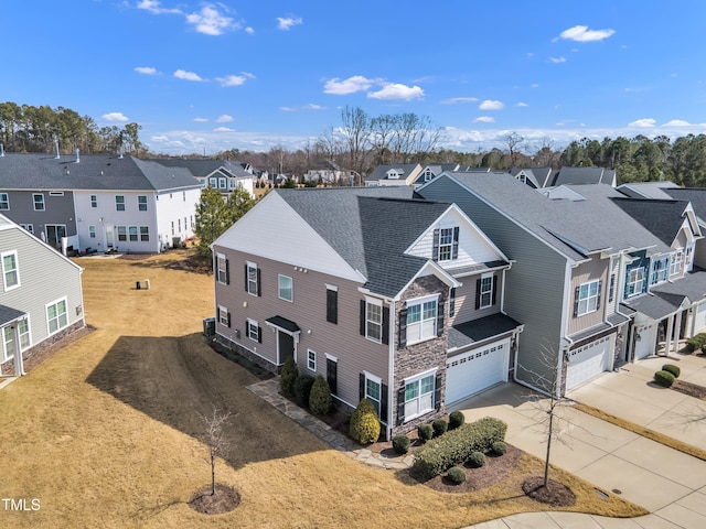 aerial view with a residential view