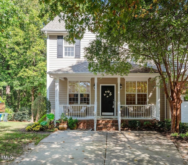 view of front of house with covered porch