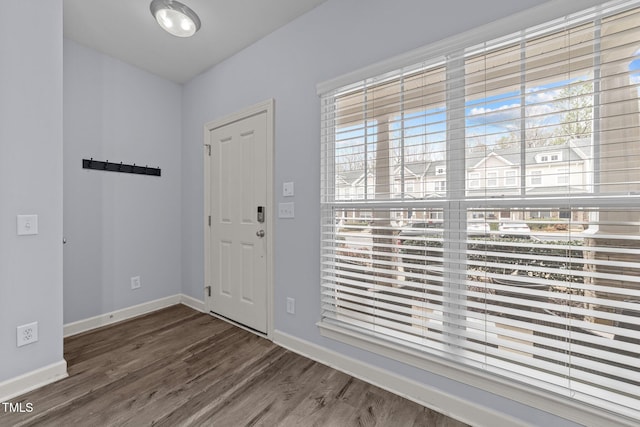 foyer featuring dark hardwood / wood-style floors