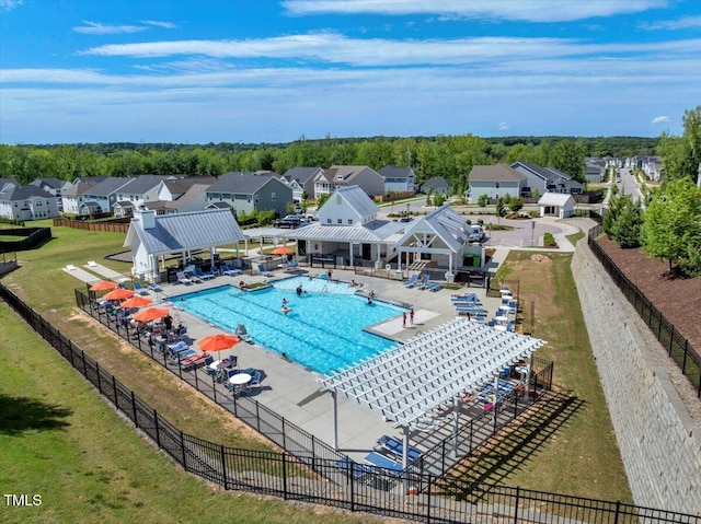 2981 Thurman Dairy Loop, Wake Forest, NC 27587 - community pool featuring a residential view, a patio, and a pergola