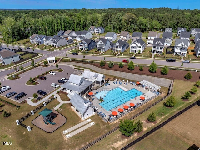 2981 Thurman Dairy Loop, Wake Forest, NC 27587 - aerial perspective of suburban area with a forest and a pool area