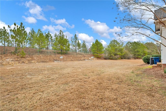 view of yard featuring central AC unit