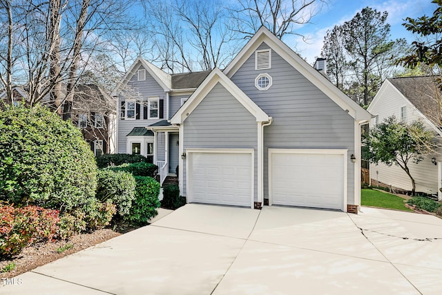 view of front of house with a garage