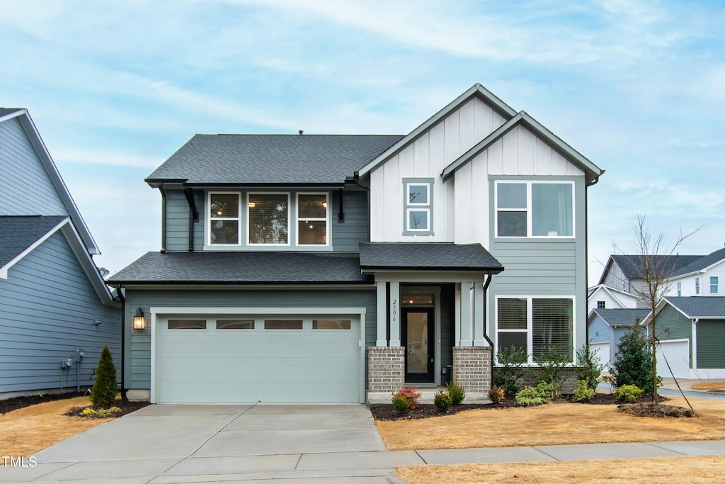 view of front of home with a garage